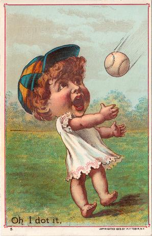 1889 Tobin Lithographs Baby Talk Series Baseball Comics (H804-1D) #NNO Oh, I dot it. Front