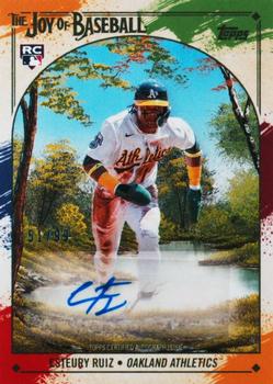 2023 Topps x Bob Ross: The Joy of Baseball - Autographs Paint Splatter #88B Esteury Ruiz Front