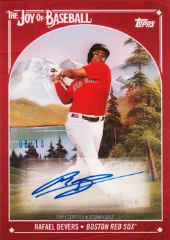 2023 Topps x Bob Ross: The Joy of Baseball - Autographs Canvas Alizarin Crimson #59F Rafael Devers Front