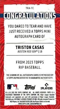 2023 Topps Rip - Mini Autographs Orange #TRA-TC Triston Casas Back