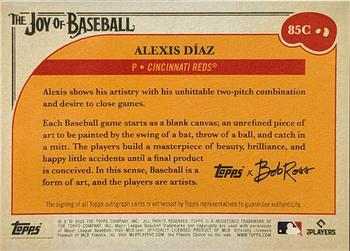 2023 Topps x Bob Ross: The Joy of Baseball - Autographs Sap Green #85C Alexis Diaz Back