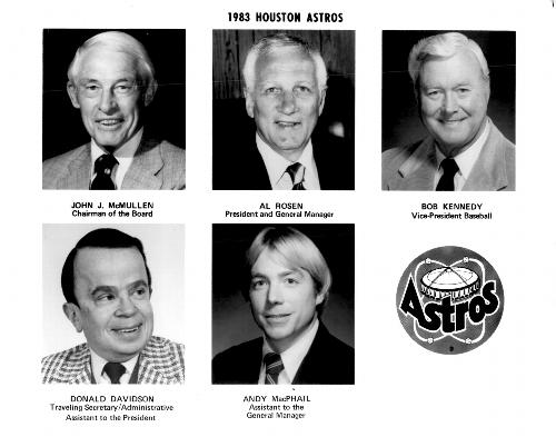 1983 Houston Astros Photos #NNO John J. McMullen Front
