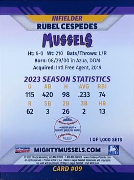 2023 Choice Fort Myers Mighty Mussels #09 Rubel Cespedes Back