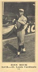 1916 Sporting News (M101-5) #11 Zinn Beck Front