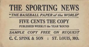 1916 Sporting News (M101-5) #41 Gavvy Cravath Back