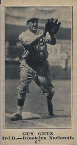 1916 Sporting News (M101-5) #67 Gus Getz Front