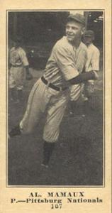 1916 Sporting News (M101-5) #107 Al Mamaux Front