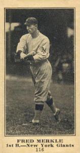 1916 Sporting News (M101-5) #116 Fred Merkle Front