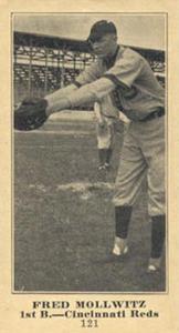 1916 Sporting News (M101-5) #121 Fred Mollwitz Front