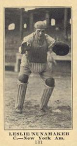 1916 Sporting News (M101-5) #131 Les Nunamaker Front
