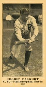1916 Sporting News (M101-5) #135 Dode Paskert Front
