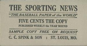 1916 Sporting News (M101-5) #196 Joe Wood Back