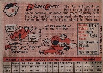 1958 Topps #119 Harry Chiti Back