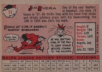 1958 Topps #11 Jim Rivera Back
