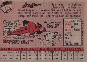 1958 Topps #182 Joe Caffie Back