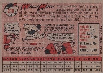 1958 Topps #210 Wally Moon Back