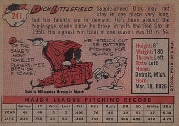 1958 Topps #241 Dick Littlefield Back