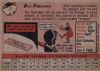 1958 Topps #27 Bud Freeman Back