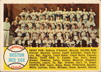 1958 Topps #312 Boston Red Sox Front
