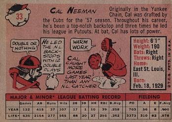 1958 Topps #33 Cal Neeman Back