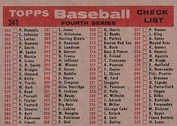 1958 Topps #341 Pittsburgh Pirates Back