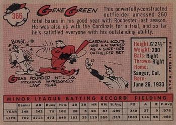 1958 Topps #366 Gene Green Back