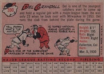 1958 Topps #390 Del Crandall Back