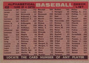 1958 Topps #408 Baltimore Orioles Back