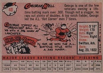 1958 Topps #40 George Kell Back