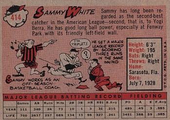 1958 Topps #414 Sammy White Back