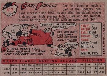 1958 Topps #417 Carl Furillo Back