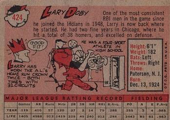 1958 Topps #424 Larry Doby Back