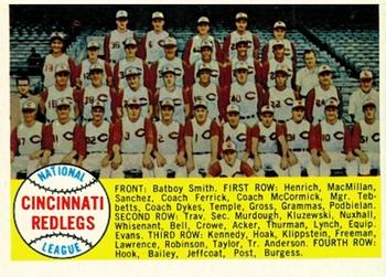1958 Topps #428 Cincinnati Redlegs Front