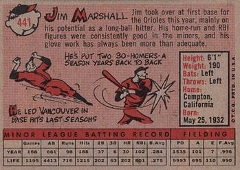 1958 Topps #441 Jim Marshall Back