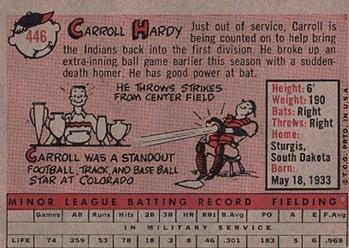 1958 Topps #446 Carroll Hardy Back