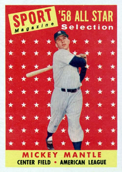 1958 Topps #487 Mickey Mantle Front