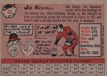 1958 Topps #63 Joe Nuxhall Back
