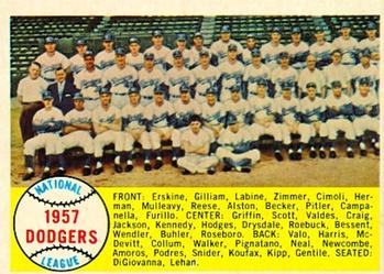 1958 Topps #71 Los Angeles Dodgers Front