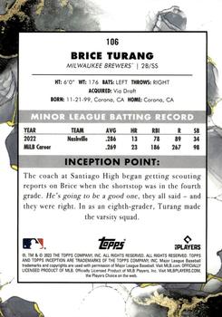 2023 Topps Inception - Green #106 Brice Turang Back