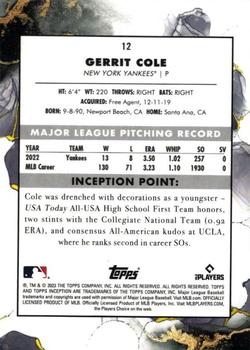 2023 Topps Inception - Red #12 Gerrit Cole Back