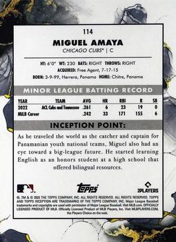 2023 Topps Inception - Red #114 Miguel Amaya Back