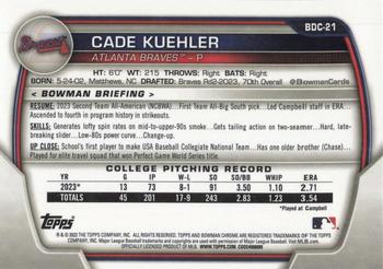 2023 Bowman Draft - Chrome #BDC-21 Cade Kuehler Back