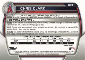 2023 Bowman Draft - Chrome #BDC-31 Chris Clark Back