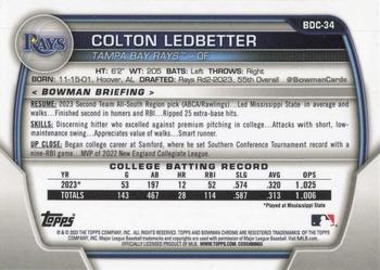 2023 Bowman Draft - Chrome #BDC-34 Colton Ledbetter Back
