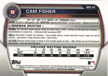 2023 Bowman Draft - Chrome #BDC-35 Cam Fisher Back
