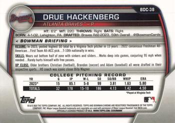2023 Bowman Draft - Chrome #BDC-38 Drue Hackenberg Back