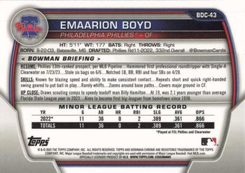 2023 Bowman Draft - Chrome #BDC-43 Emaarion Boyd Back