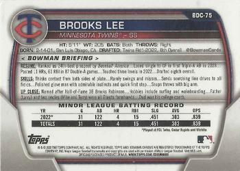 2023 Bowman Draft - Chrome #BDC-75 Brooks Lee Back