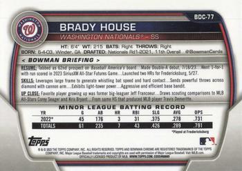 2023 Bowman Draft - Chrome #BDC-77 Brady House Back