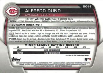 2023 Bowman Draft - Chrome #BDC-99 Alfredo Duno Back